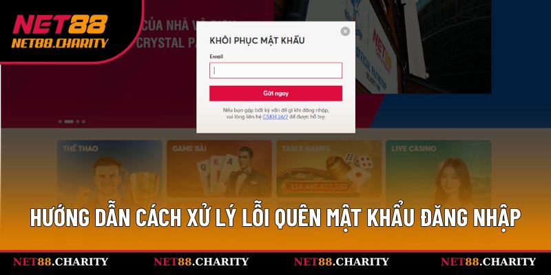 4 Bước để lấy lại mật khẩu đăng nhập vào Net88